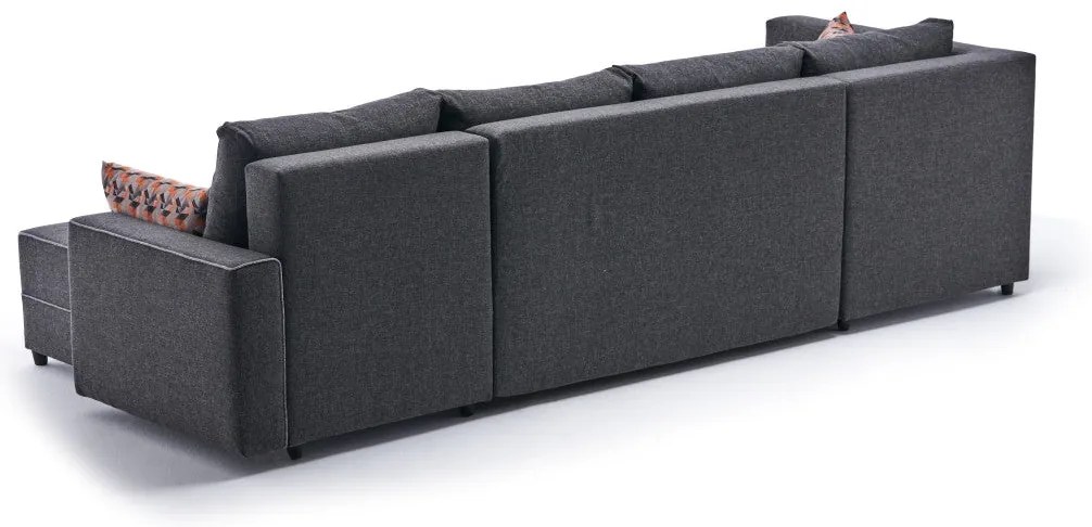 Sofá-Cama de Canto Ece – Antracite – 315 cm x 88 cm x 160 cm