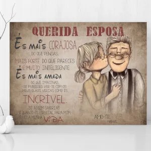 Prenda do Dia dos Namorados - Arte de parede - Declaração de amor à mulher amada