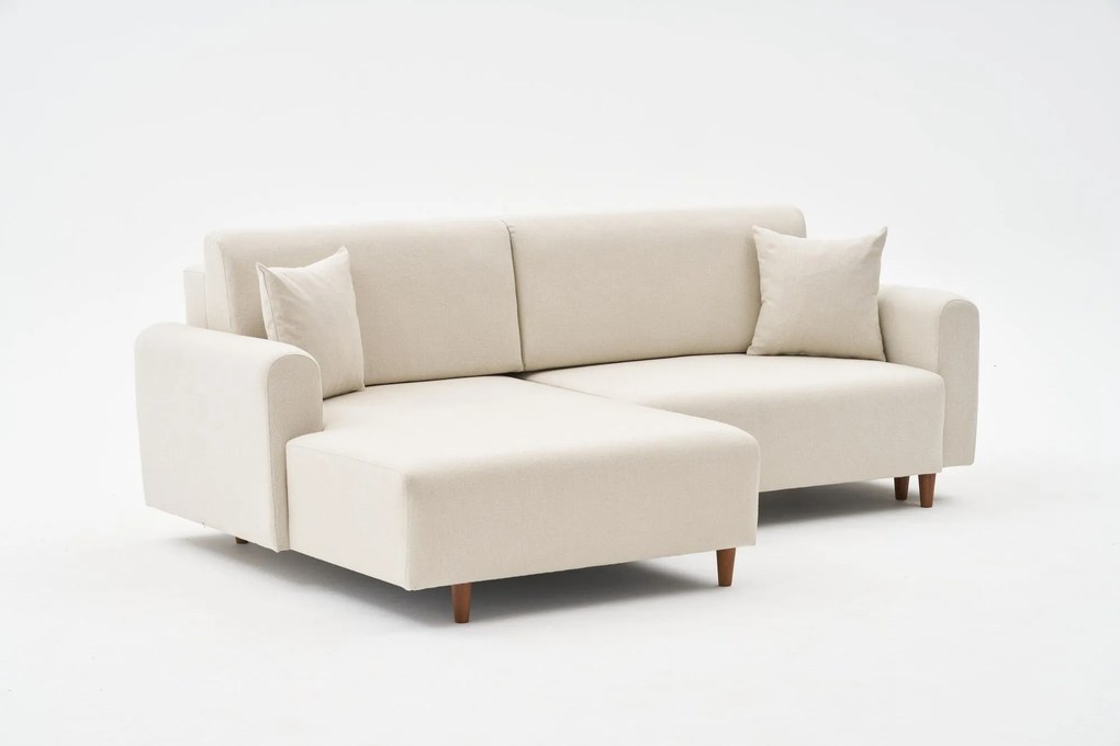 Sofá-Cama de Canto Mane – Creme – 246 x 85 x 160 cm