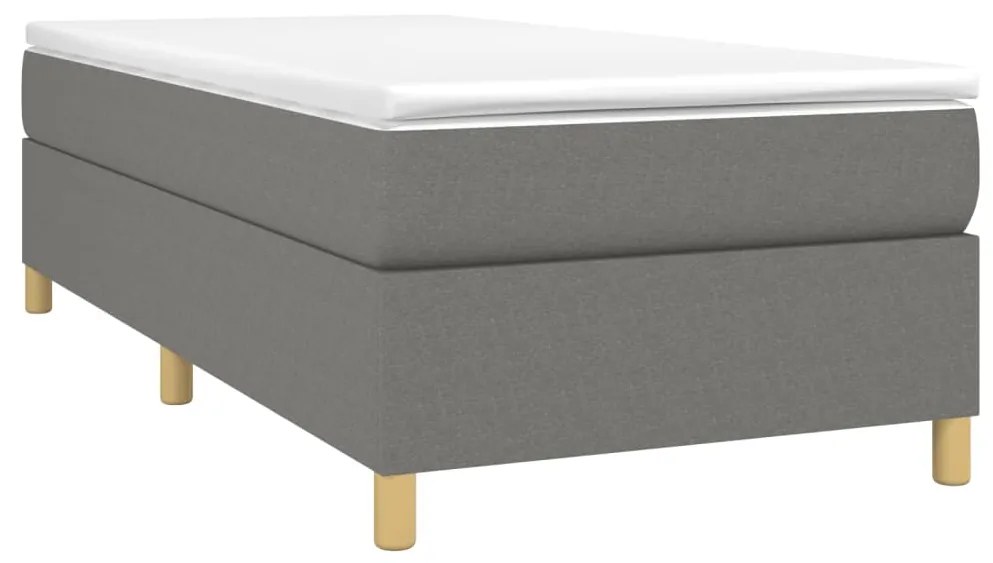 Estrutura de cama 90x190 cm tecido cinzento-escuro