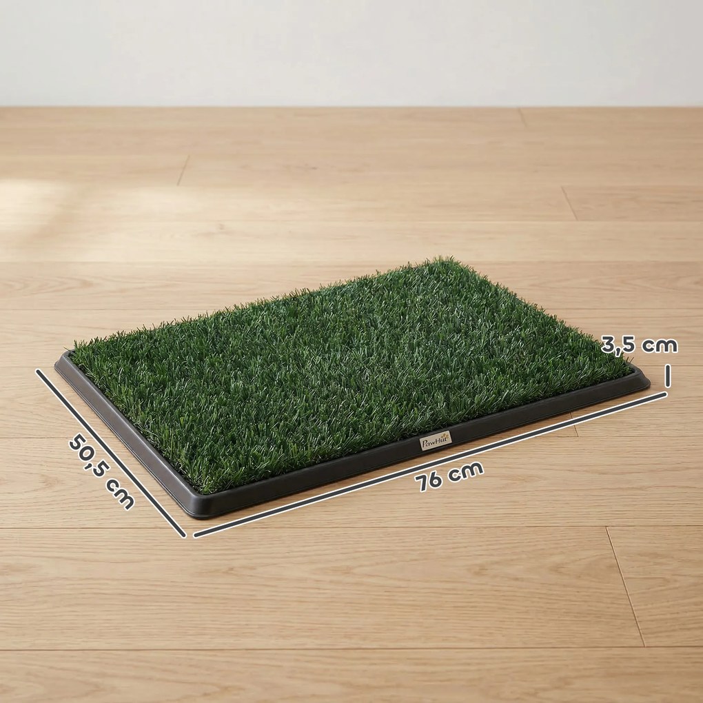 Sanita para Cães com Relva Artificial, 76x50,5 cm, Bandeja Higiênica para Cães para Treino com Drenagem, Verde