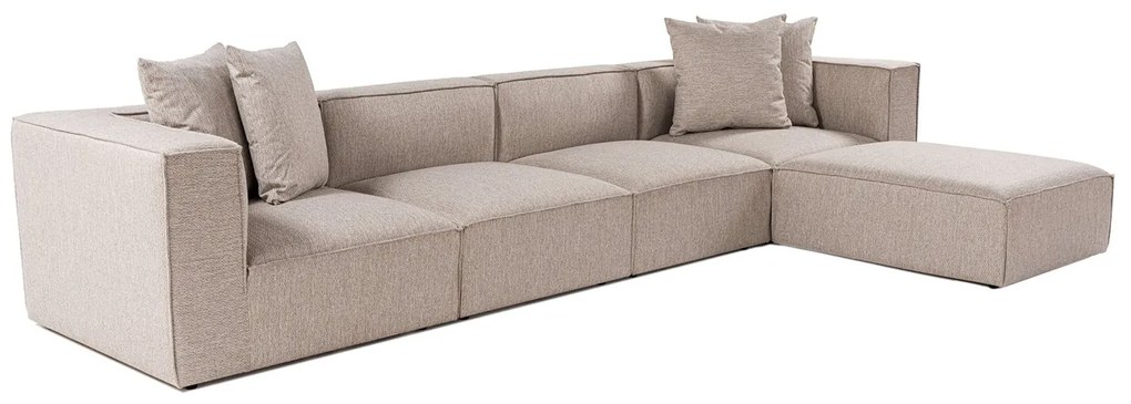 Sofá de Canto Sora – Bege Areia – 350 cm x 65 cm x 190 cm