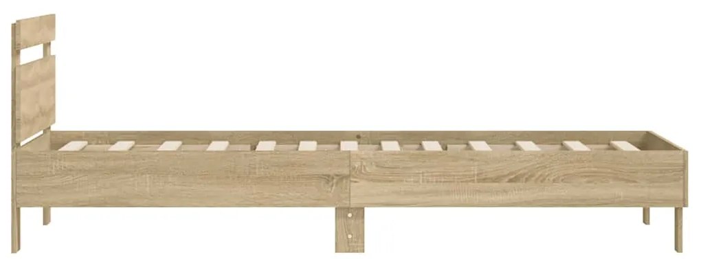Cama sem colchão com cabeceira 100x200 cm carvalho sonoma
