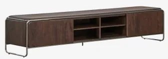 Móvel De Tv Em Madeira De Acácia E Aço Inoxidável Altrex Castanho-acácia Escuro & 240 X 40 Cm - Sklum