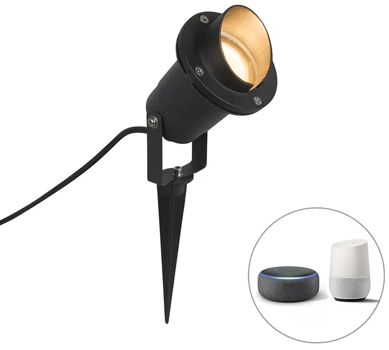Foco Espeto Inteligente Preto IP65 incl. WiFi GU10 - Done