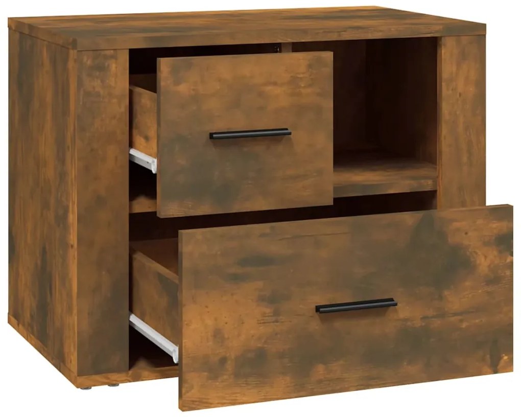 Mesa de cabeceira 60x36x45 cm derivados madeira carvalho fumado