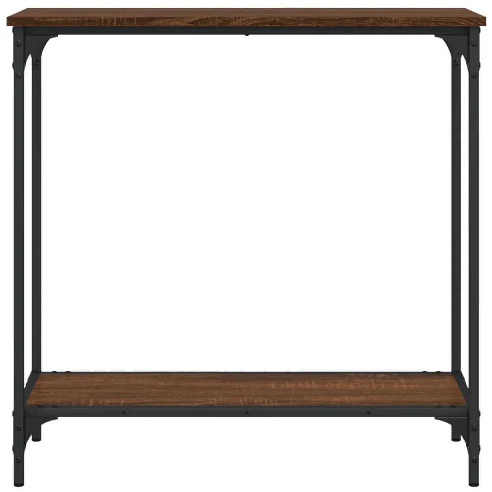 Mesa consola 75x30,5x75 cm derivados madeira carvalho castanho
