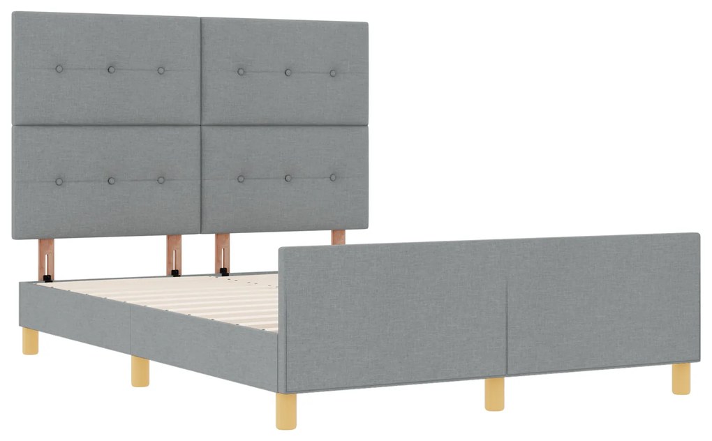 Cama vidaXL Cinza Claro 140x200 cm Tecido