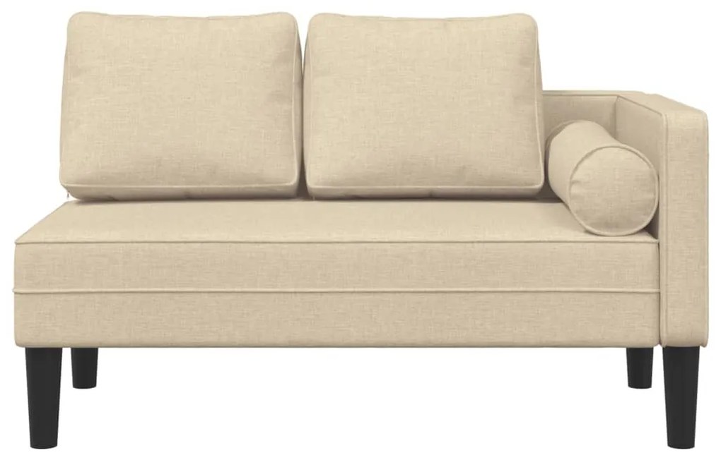 Chaise lounge com almofadões tecido creme