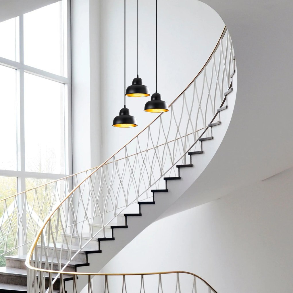 Chandelier Berceste – Preto – 40 cm de diâmetro, 110 cm de altura