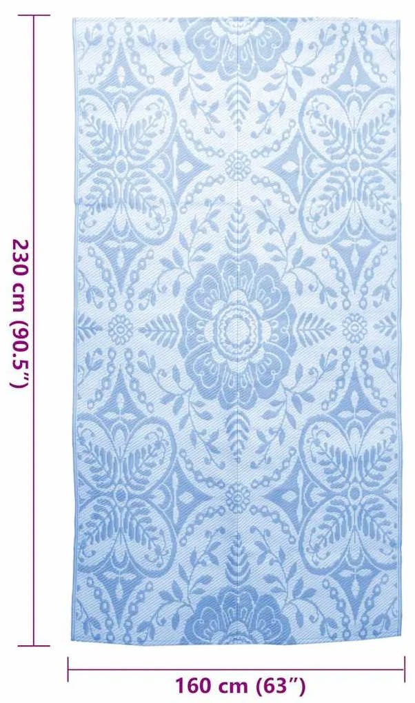 Tapete de exterior 160x230 cm ARAKIL PP azul-bebé