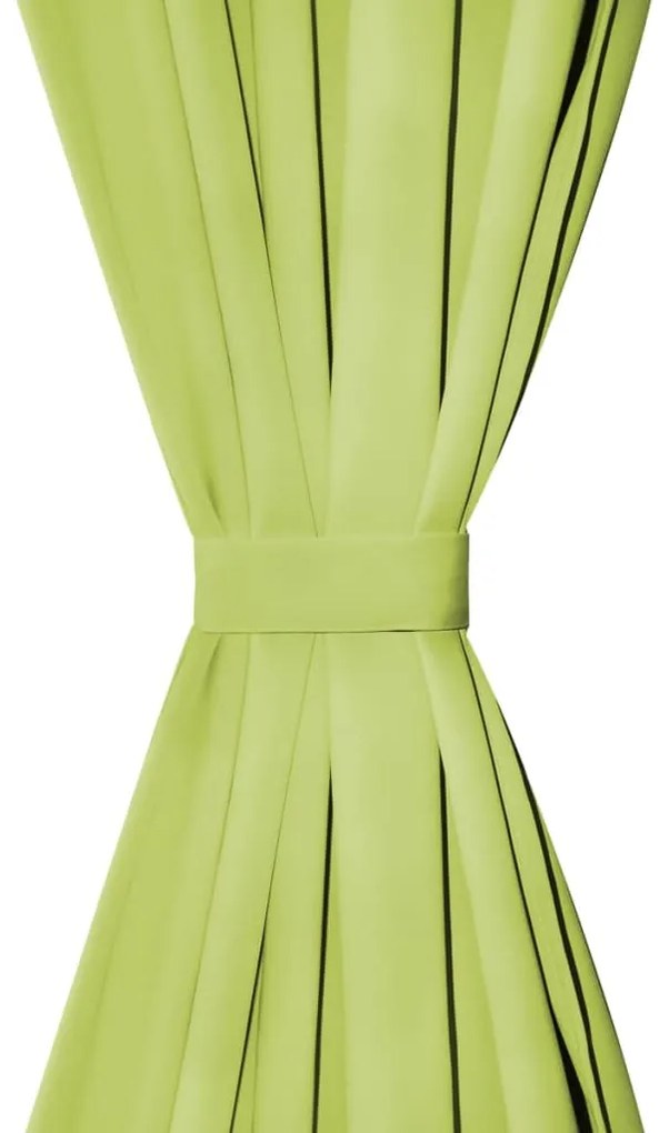 Cortinas de cetim com presilhas 2 pcs 140x175 cm verde