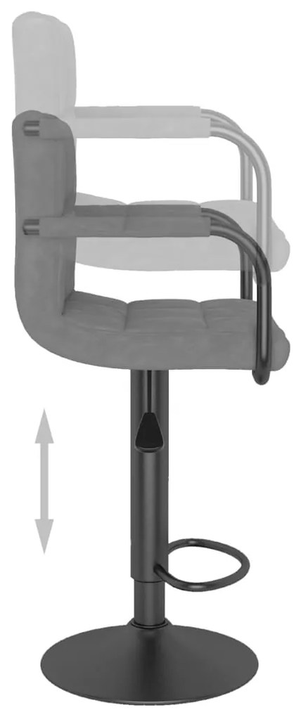 Bancos de bar 2 pcs veludo cinzento-claro