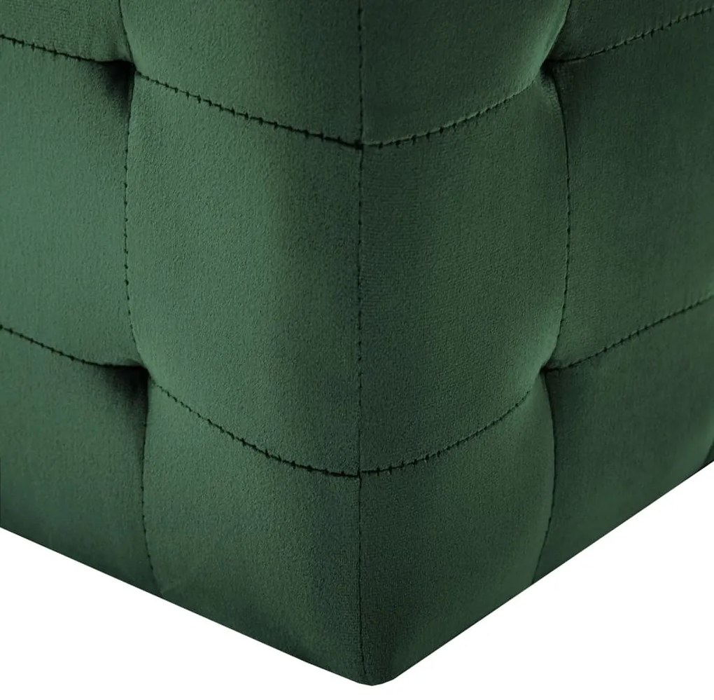 Pufe 2 pcs 30x30x30 cm veludo verde