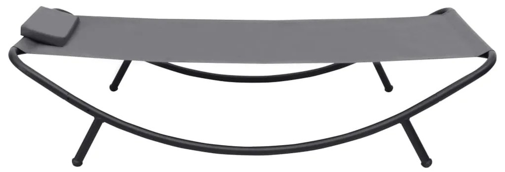 Espreguiçadeira de jardim 200x90 cm aço cinzento