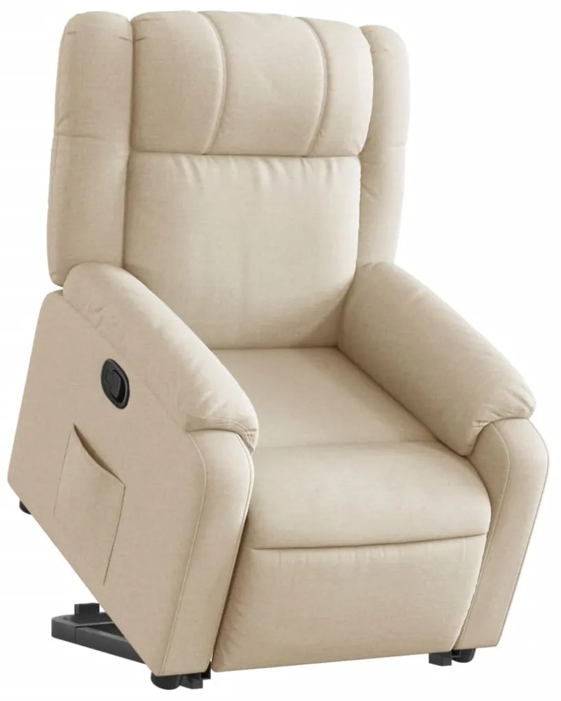 Poltrona reclinável elevatória tecido cor creme