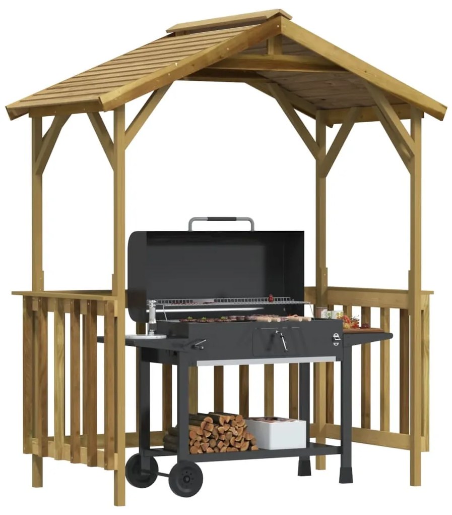 Abrigo para barbecue 163,5x93x210cm madeira de pinho impregnada