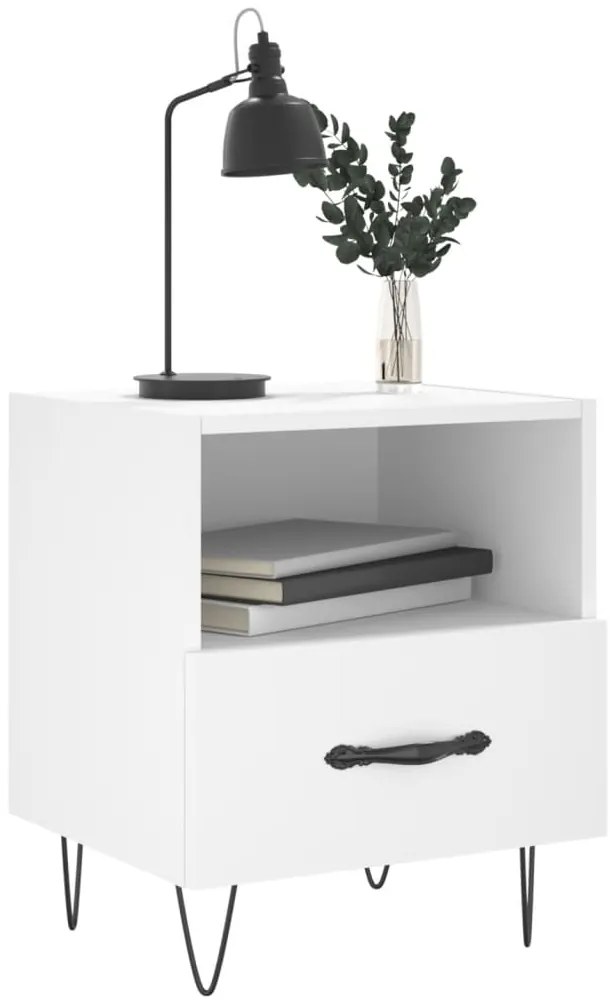 Mesas de cabeceira 2 pcs 40x35x47,5 cm deriv. de madeira branco
