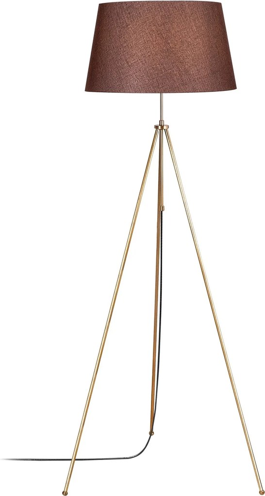 Candeeiro de Pé Tripod – Castanho – 65 x 65 cm, Altura 165 cm