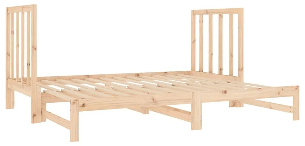 Estrutura sofá-cama de puxar 2x(90x190) cm pinho maciço