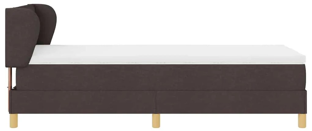 Cama Box Spring com Colchão vidaXL Castanho 100x200 cm Tecido