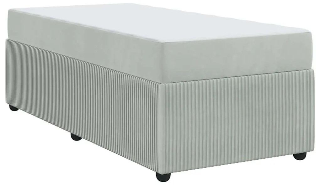 Estrutura de cama com colchão Cinzento-claro 100 x 200 cm