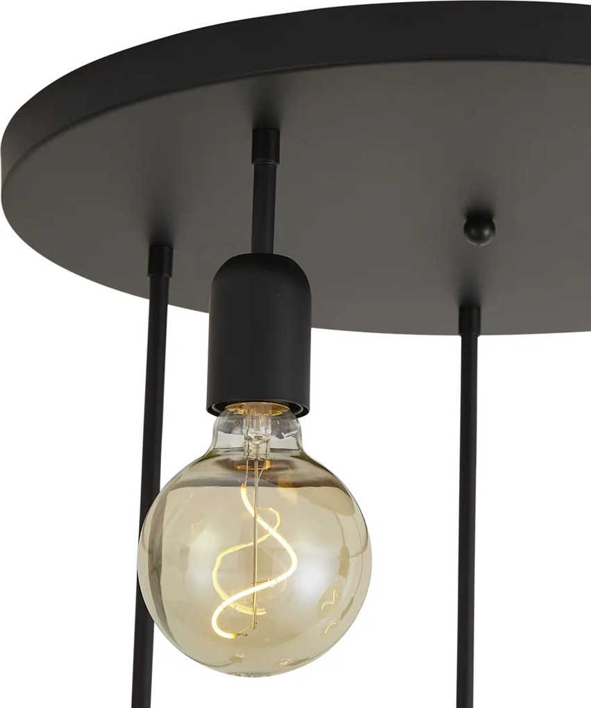 Candeeiro de teto moderno preto 5 luzes - Facil
