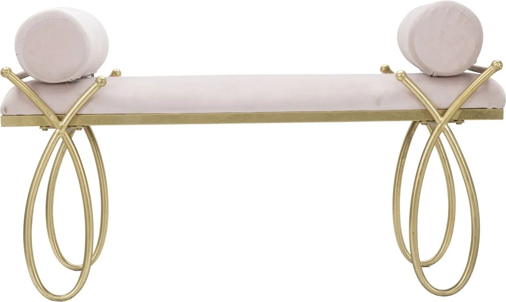 BANCO RIBBON 112,5X49X53 CM ROSA E DOURADO