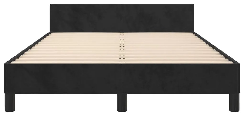 Estrutura de cama sem colchão 120x200 cm veludo preto
