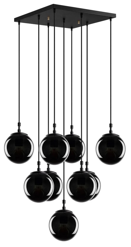 Candeeiro de Teto Efe – Preto Fumado – 78 x 78 cm