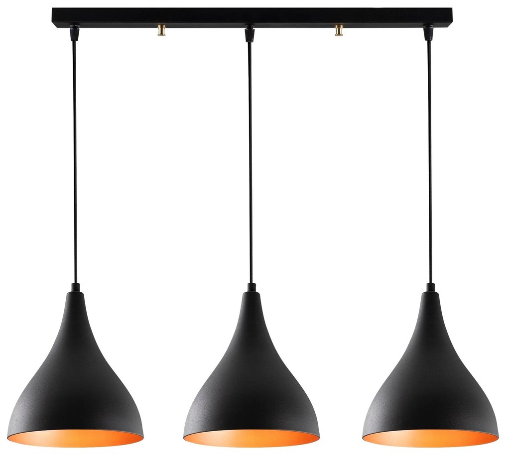Candeeiro de Teto Berceste – Preto – 72 cm de Diâmetro, 118 cm de Altu