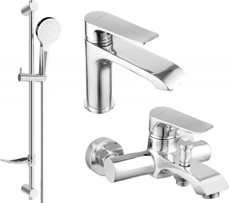 Mexen Pecos Conjunto de banho DF05, cromado - 72703DF05-00