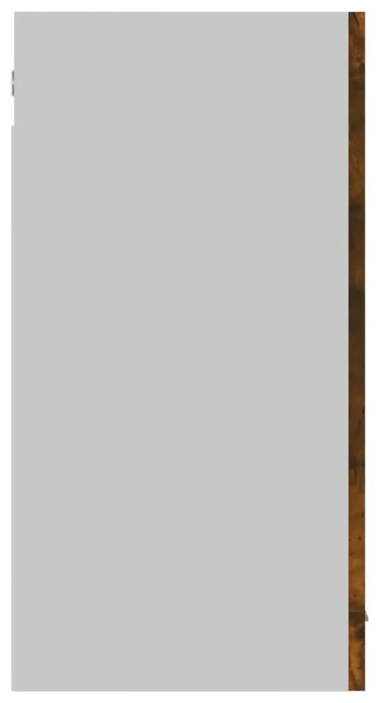 Armário vidro suspenso “Lyon” 80x31x60cm carvalho fumado