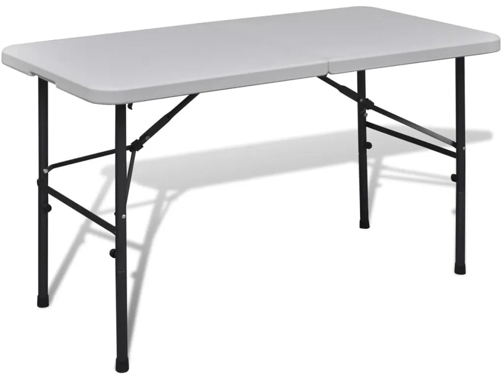 41568 vidaXL Mesa de jardim dobrável 122 cm HDPE branco