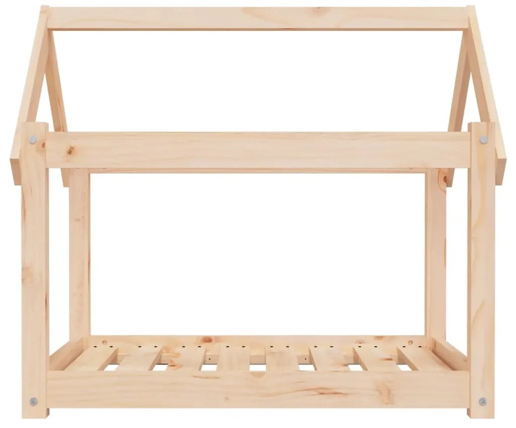 Cama para cães 81x60x70 cm madeira de pinho maciça