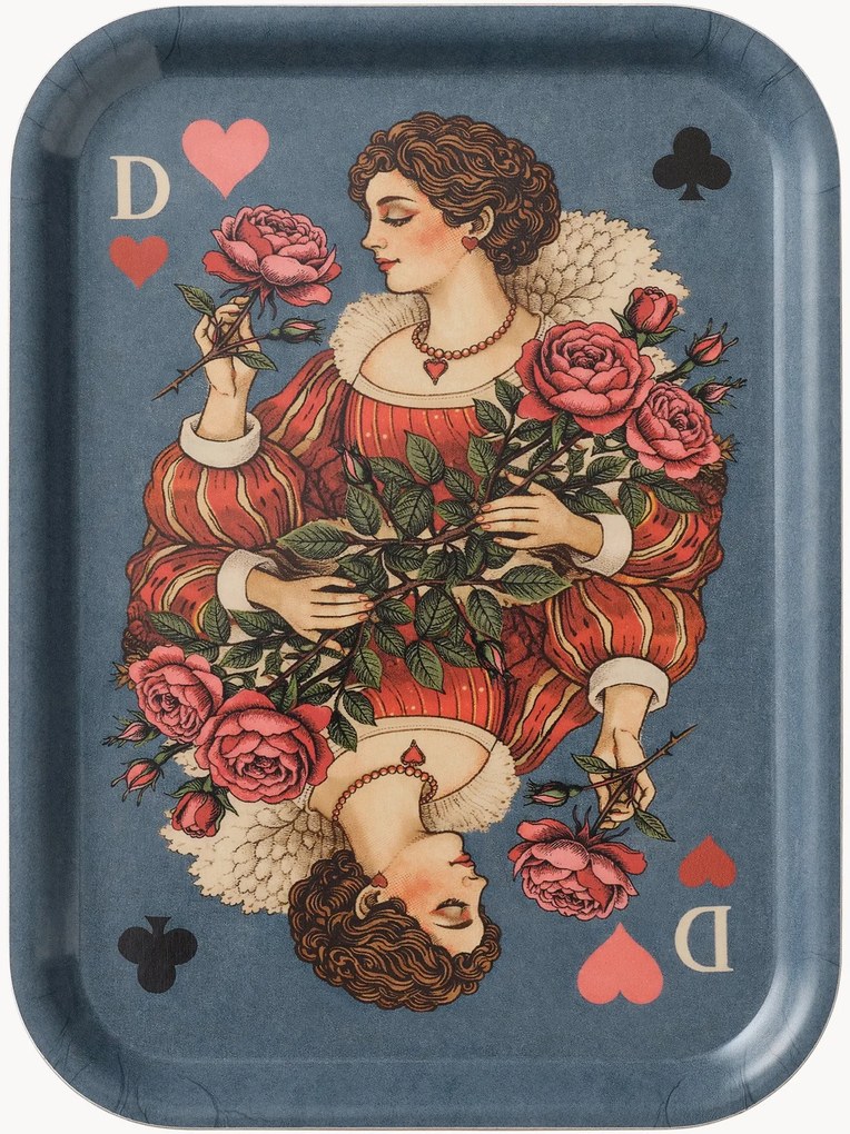 Tabuleiro de servir em madeira de bétula artesanal Queen