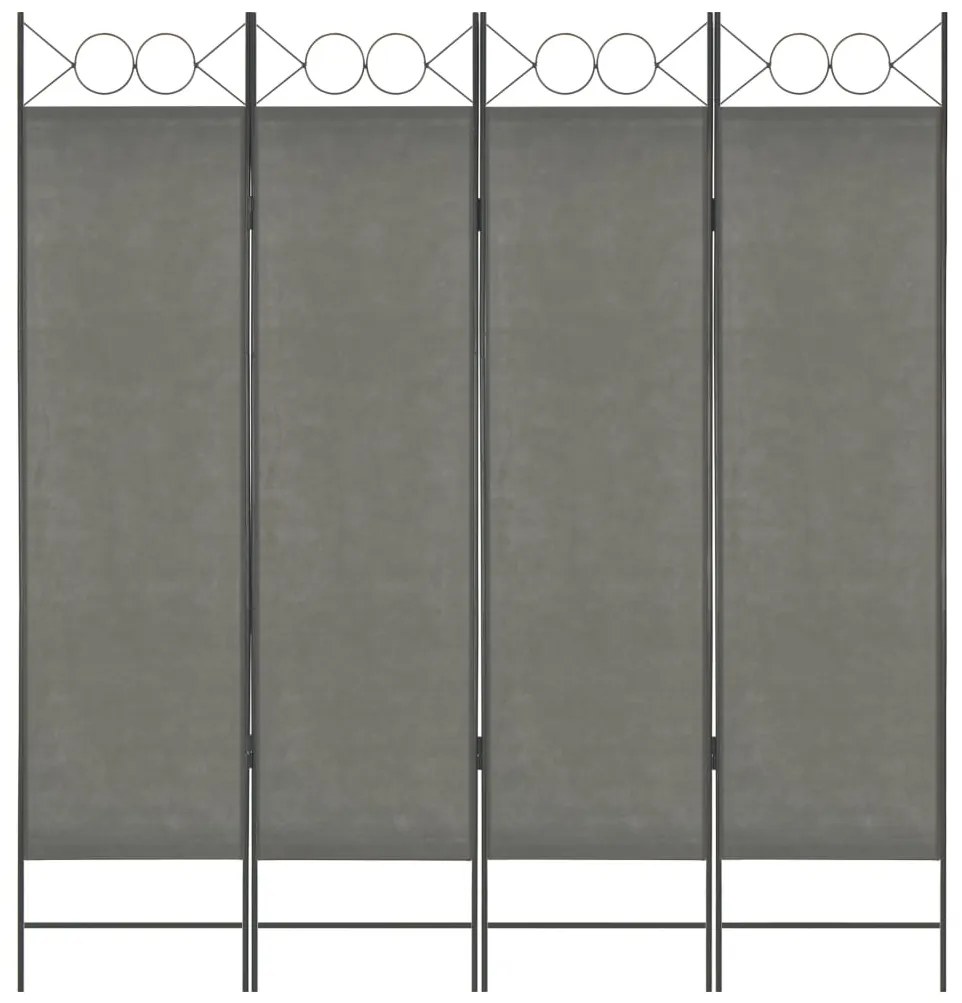 vidaXL Divisória de quarto com 4 painéis 160x180 cm antracite