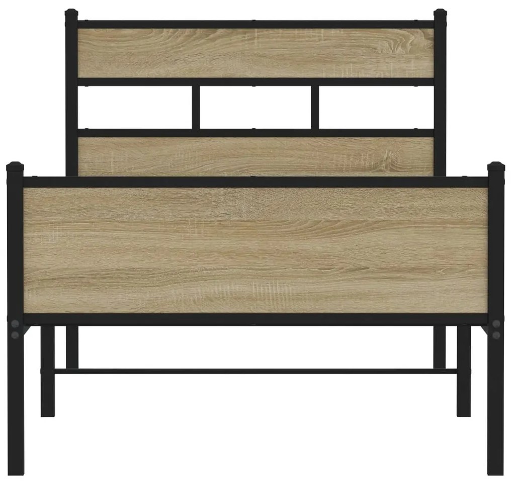 Estrutura cama s/ colchão derivados de madeira carvalho fumado