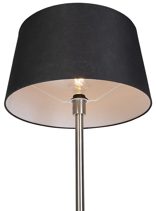 Candeeiro de pé moderno em aço com cúpula preta 45 cm - Simplo