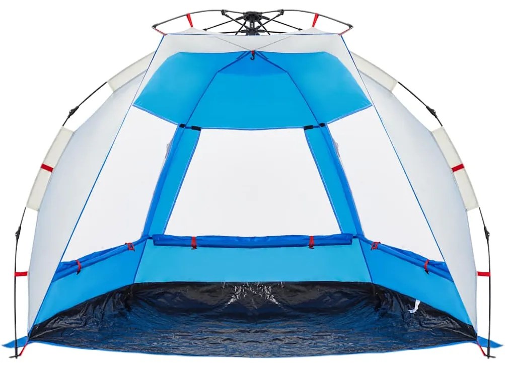 Tenda praia 2 pessoas libertação rápida impermeável azul ciano