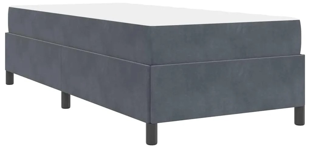 Estrutura da Cama Branco e Cinza Claro 90 x 190 cm Veludo
