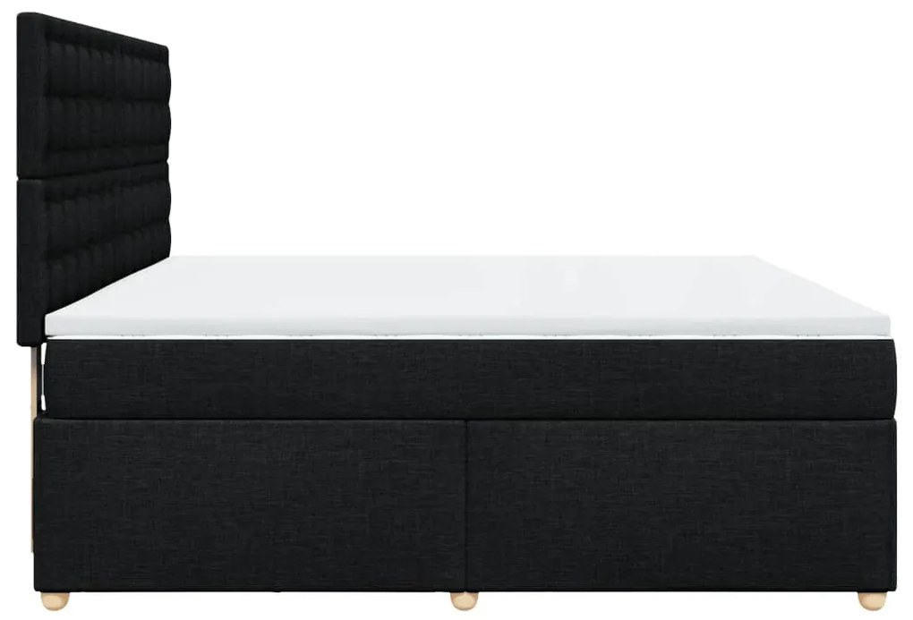 Cama com molas/colchão 180x200 cm tecido preto