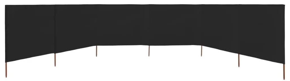 Para-vento com 6 painéis em tecido 800x120 cm preto