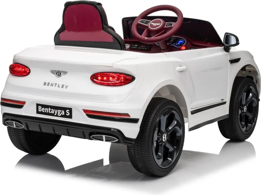 Carro elétrico para Crianças 12V Bentley Bentayga S, Rodas de espuma EVA, Assento Couro ecológico Branco