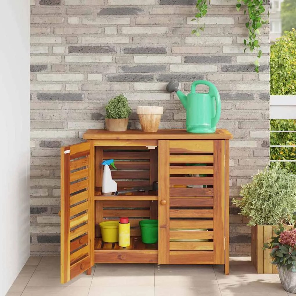 Armário de Jardim com armazenamento com porta Castanho 78 x 36.5 x 78c