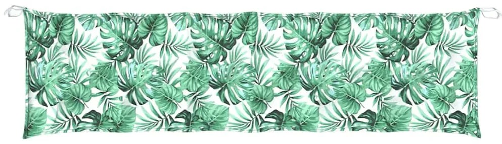 Almofadão banco jardim 180x50x7 cm tecido oxford padrão folhas