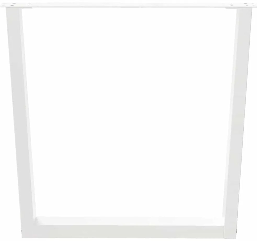 Mesa de jantar pernas 2pcs forma de V 80x(72-73,3)cm aço branco