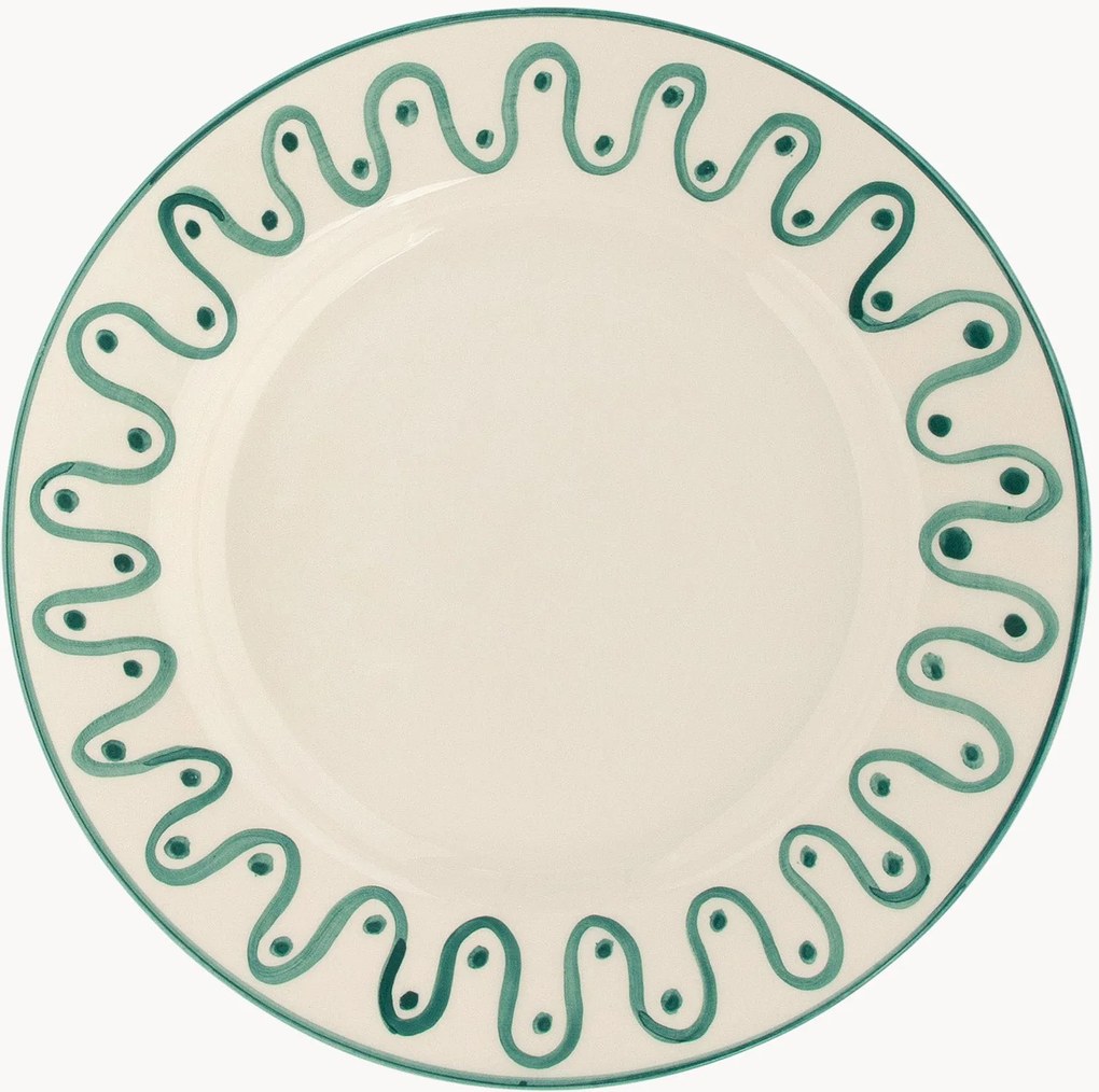 Prato de jantar pintado à mão Leaf