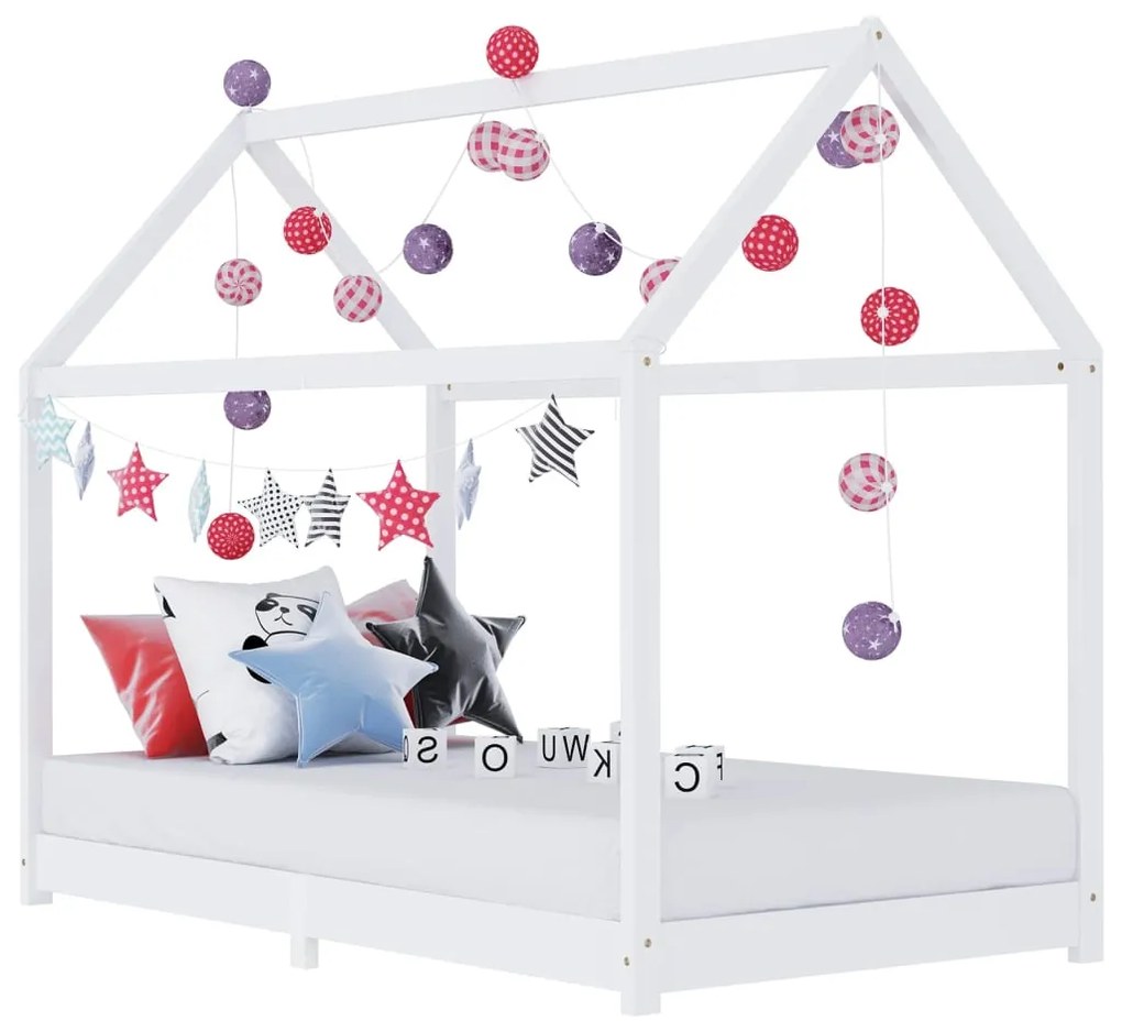283351 vidaXL Estrutura de cama para crianças 90x200 cm pinho maciço branco