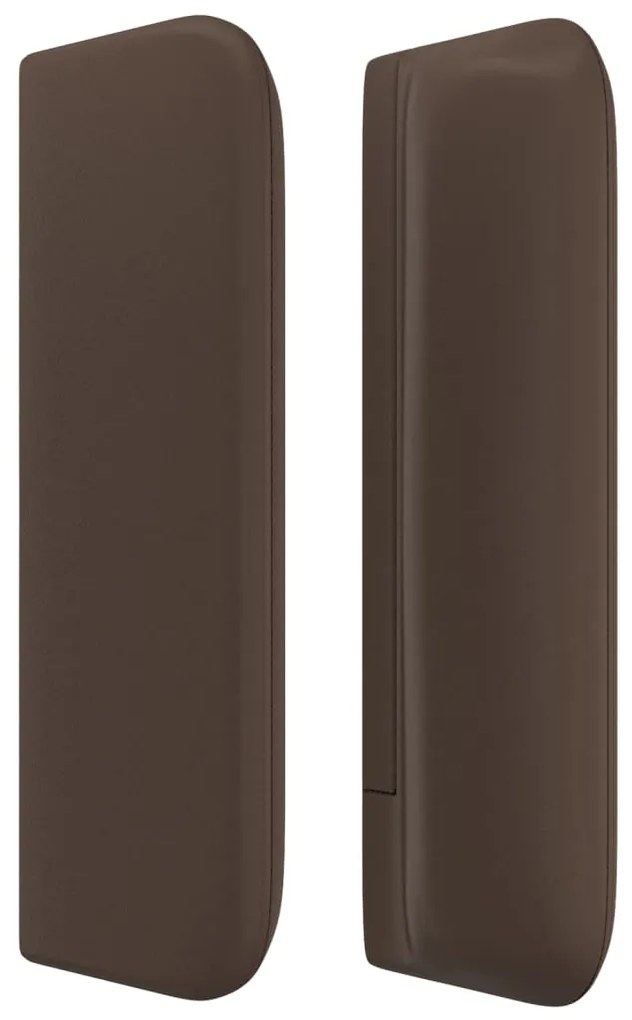 Cabeceira cama c/ abas couro artificial 147x16x78/88cm castanho